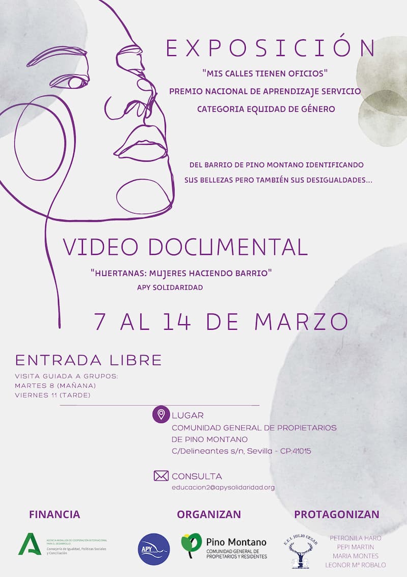 La semana del 7 al 14 de marzo expondremos en la Comunidad General de Propietarios de Pino Montano la exposición "Mis calles tienen oficios", un proyecto en el cual los niños y niñas de la EEI Julio César recorrieron las calles de Pino Montano identificando sus bellezas, pero trambién sus desigualdades.