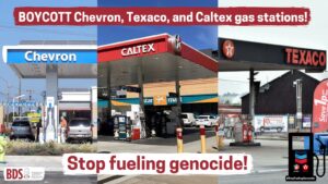 El movimiento BDS llama a boicotear a las gasolineras de Chevron y sus filiales