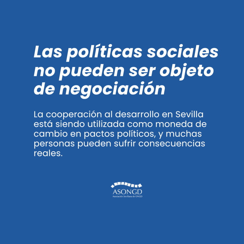 Las políticas sociales no pueden ser objeto de negociación