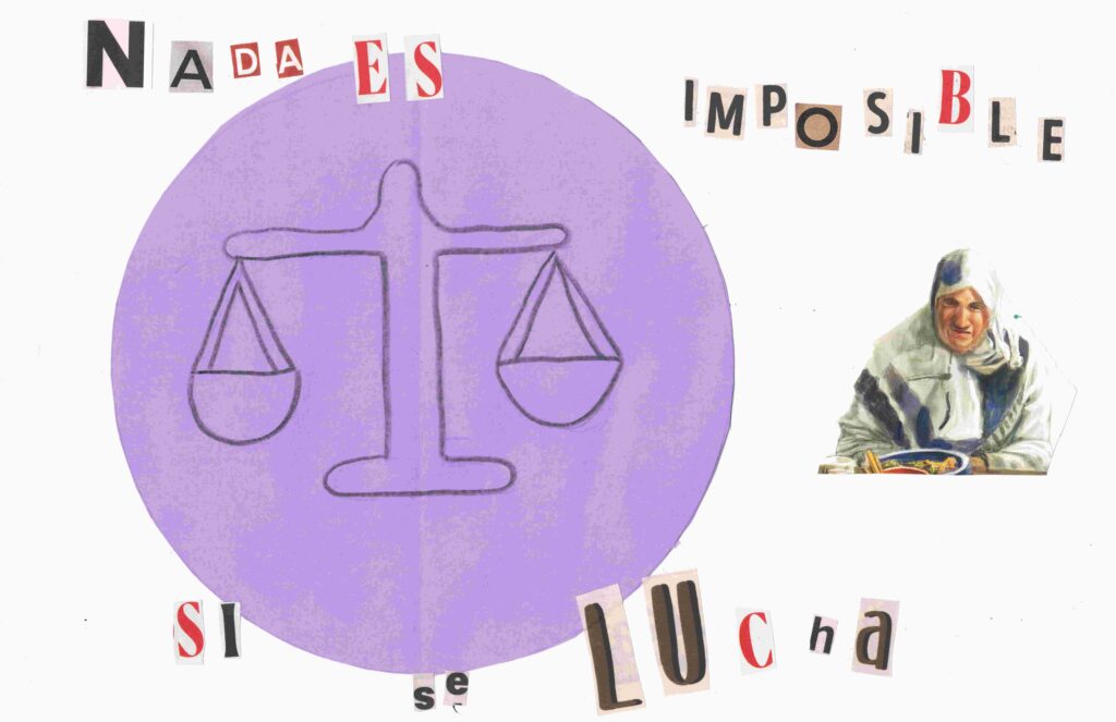 Producto de comunicación (collage) del alumnado en actividades del proyecto dicen que exageramos, en el IES Pablo Picasso de Sevilla